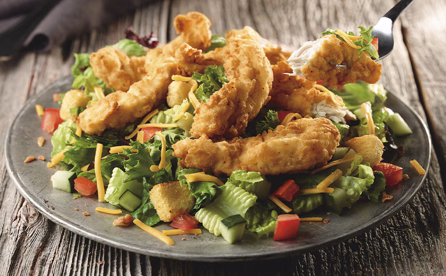 Field Greens with Crispy Chicken